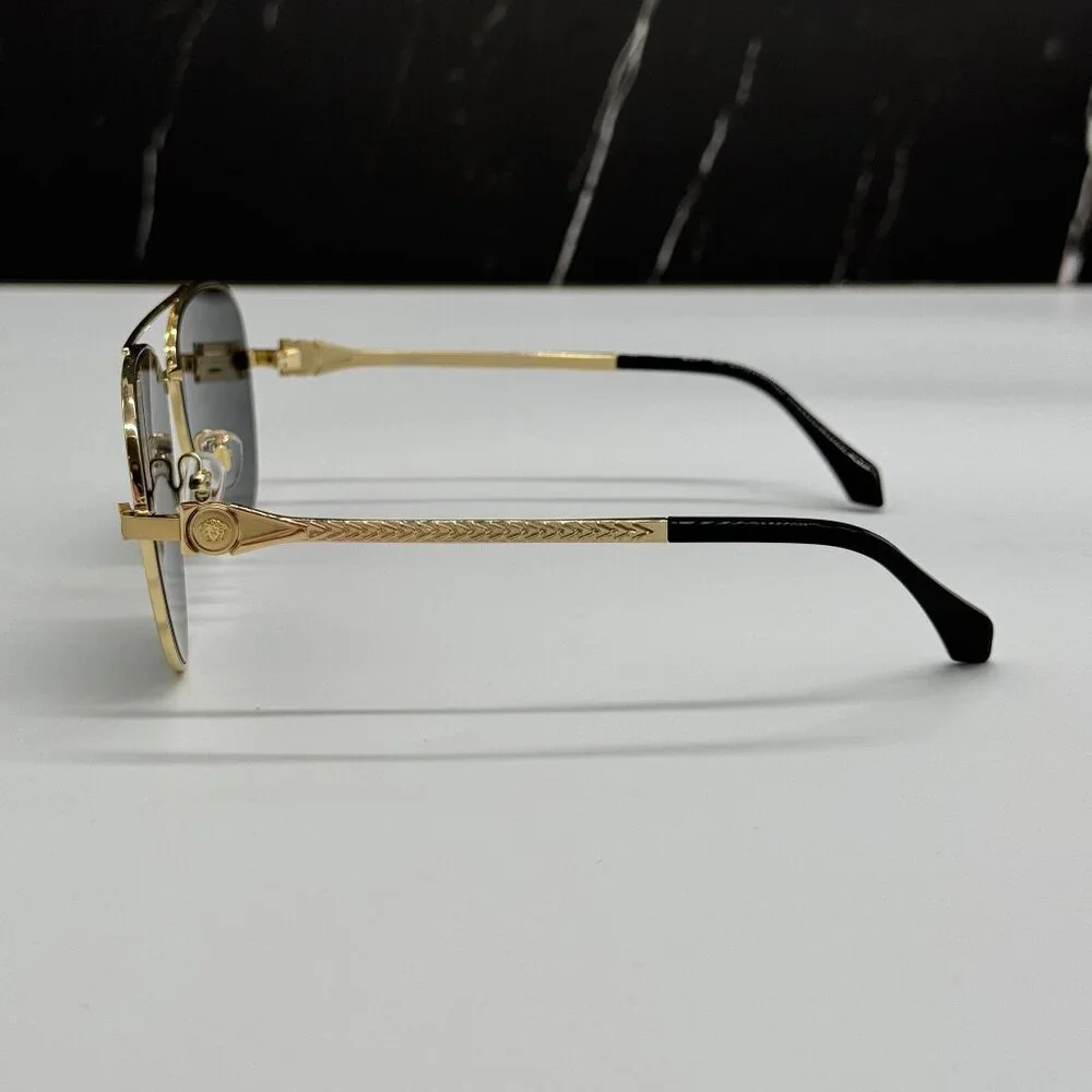 NEW VERSACE VE2283 1002/87 GOLD GREY UNISEX SUNGLASSES VERSACE VE2283 100287